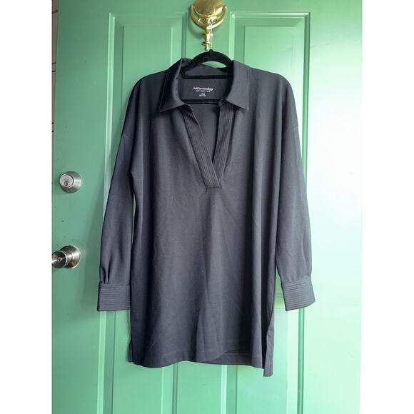 Soft Surroundings large navy oversize Johnny collar tunic - Picture 1 of 8